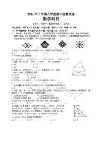 雅礼集团2024年初二上学期期中考试数学试题（原卷）