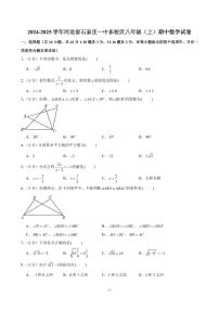 2024-2025学年河北省石家庄一中东校区八年级（上）期中数学试卷