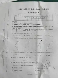 河北省唐山市乐亭县2024-2025学年七年级上学期期中考试数学试题