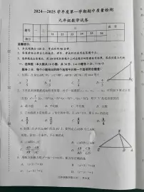 河北省唐山市乐亭县2024-2025学年九年级上学期期中考试数学试题