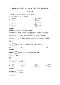 湖南省永州市道县2023-2024学年七年级下学期月考数学试卷(解析版)