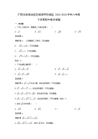 广西壮族自治区防城港市防城区2023-2024学年八年级下学期期中数学试卷(解析版)