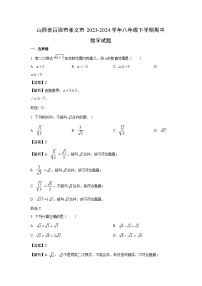 山西省吕梁市孝义市2023-2024学年八年级下学期期中数学试卷(解析版)