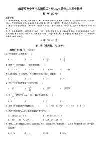 四川省成都市石室中学2024-2025学年八年级上学期期中考试数学试卷
