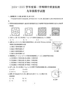 湖北武汉硚口区2024—2025学年九年级上学期期中考试 数学试卷