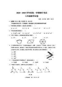 湖北省武汉市东湖高新区2024-2025学年八年级上学期期中考试数学试卷