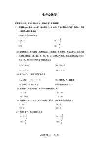 天津市河西区2024-2025学年上学期七年级期中数学试卷