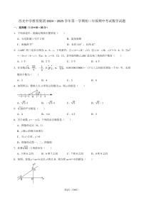 陕西省西安市新城区西光中学教育集团联考2024-2025学年八年级上学期11月期中数学试题