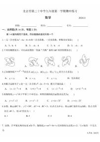 2024北京二十中初三上学期期中真题数学试卷