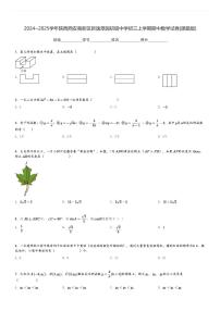 2024～2025学年陕西西安高新区新逸翠园初级中学初三上学期期中数学试卷[原题+解析版]