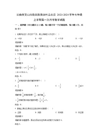 云南省文山壮族苗族自治州丘北县2023-2024学年七年级上学期第一次月月考考数学试卷[解析版]