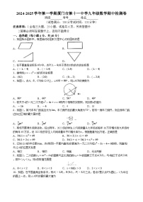 福建省厦门市第十一中学2024-2025学年九年级上学期期中质量检测数学试卷(无答案)