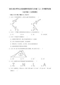 2023-2024学年山东省淄博市张店区七年级（上）月考数学试卷（10月份）（五四学制）