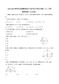 2024-2025学年江苏省南京市江宁区竹山中学九年级（上）月考数学试卷（10月份）（含答案）