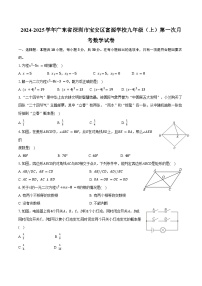 2024-2025学年广东省深圳市宝安区富源学校九年级（上）第一次月考数学试卷（含答案）