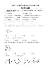 杭州十三中集团2024-2025学年九年级上学期数学期中试题卷