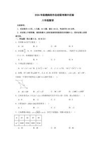 河南省南阳市名校联考2024～2025学年八年级上学期11月期中数学试题（含答案）