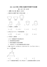 辽宁省沈阳市和平区2023-—2024学年上学期九年级期中数学试卷