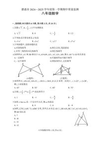 吉林省长春市德惠市2024-2025学年八年级上学期期中数学试题