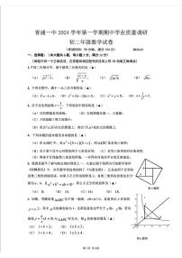 上海市青浦区第一中学2024-2025学年上学期八年级数学期中试卷