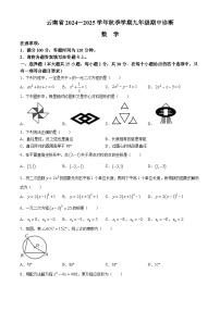 云南省云南省玉溪实验中学2024-2025学年九年级上学期11月期中数学试题(无答案)