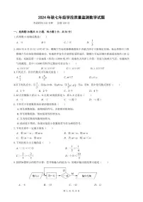 四川省广元市苍溪县2024-2025学年七年级上学期期中检测数学试题