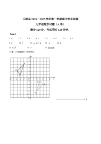 山东省滨州市惠民县2024-2025学年上学期九年级数学期中考试试题