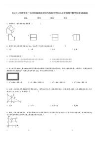 2024～2025学年广东深圳福田区深圳市高级中学初三上学期期中数学试卷[原题+解析版]