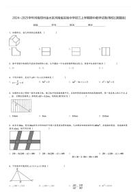 2024～2025学年河南郑州金水区河南省实验中学初三上学期期中数学试卷(等校)[原题+解析版]