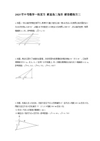 2025年中考数学一轮复习 解直角三角形 解答题练习三（含答案）