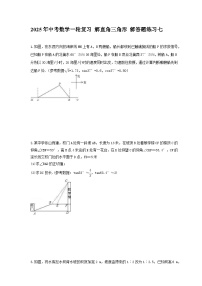 2025年中考数学一轮复习 解直角三角形 解答题练习七（含答案）