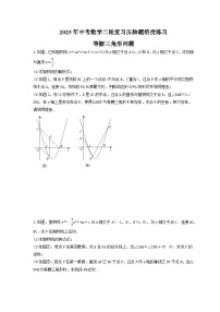 2025年中考数学二轮复习压轴题培优练习 等腰三角形问题（含答案）