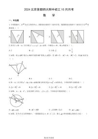 2024北京首都师大附中初三上学期10月月考数学试题及答案