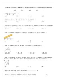 2024～2025学年10月上海浦东新区上海市建平实验中学初三上学期月考数学试卷[原题+解析版]