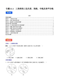 专题11.1  三角形的三边关系、高线、中线及角平分线（10考点+过关检测）-【学霸满分】2024-2025学年八年级数学上册重难点专题提优训练（人教版）