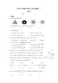 浙江金华市义乌市2023-2024学年八年级上学期数学12月检测试卷