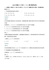 重点 北京市顺义区第三中学2024—2025学年上学期九年级期中数学试卷(1)（解析版）