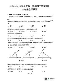 湖北省武汉市硚口区2024-2025学年八年级上学期期中数学试题