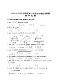 安徽省六安市金安区六安市轻工中学2024-2025学年九年级上学期11月期中数学试题