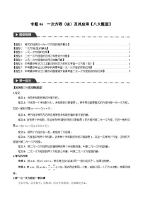 2025年中考数学一轮复习题型分类练习专题06 一次方程（组）及其应用【八大题型】（2份，原卷版+解析版）