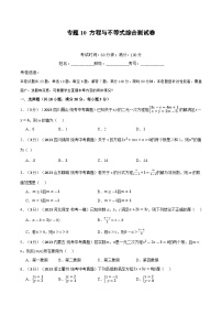 2025年中考数学一轮复习题型分类练习专题10 方程与不等式综合测试卷（2份，原卷版+解析版）