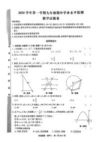 浙江省浙派联盟2024-2025学年九年级上学期期中考试数学试卷