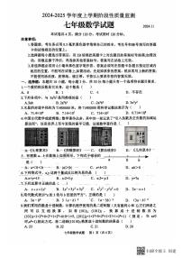 山东省临沂市郯城县2024-2025学年七年级上学期期中考试数学试卷