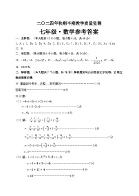 四川省宜宾市江安县2024-2025学年七年级上学期期中检测数学试题