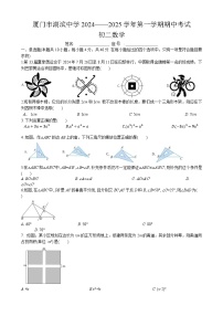 福建省厦门市湖滨中学2024-2025学年八年级上学期期中考试数学试卷