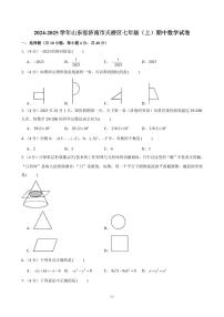 2024-2025学年山东省济南市天桥区七年级（上）期中数学试卷