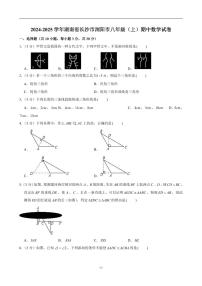 2024-2025学年湖南省长沙市浏阳市八年级（上）期中数学试卷