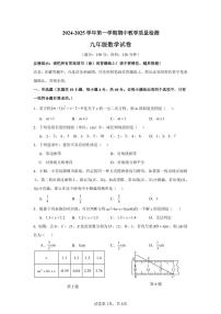 +福建省漳州第一中学2024-2025学年九年级上学期11月期中数学试题