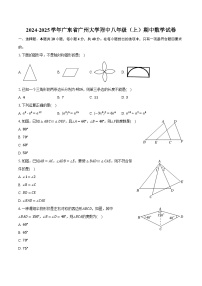 +广东省广州大学附属中学2024-2025学年八年级上学期期中数学试卷+