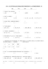 2024～2025学年湖北武汉汉阳区武汉第三寄宿学校初三(上)月考数学试卷(第一次)[原题+解析]